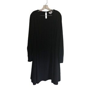 Leota Dress Women's Size 3X Black Long Sleeve Round Neck Maxi
